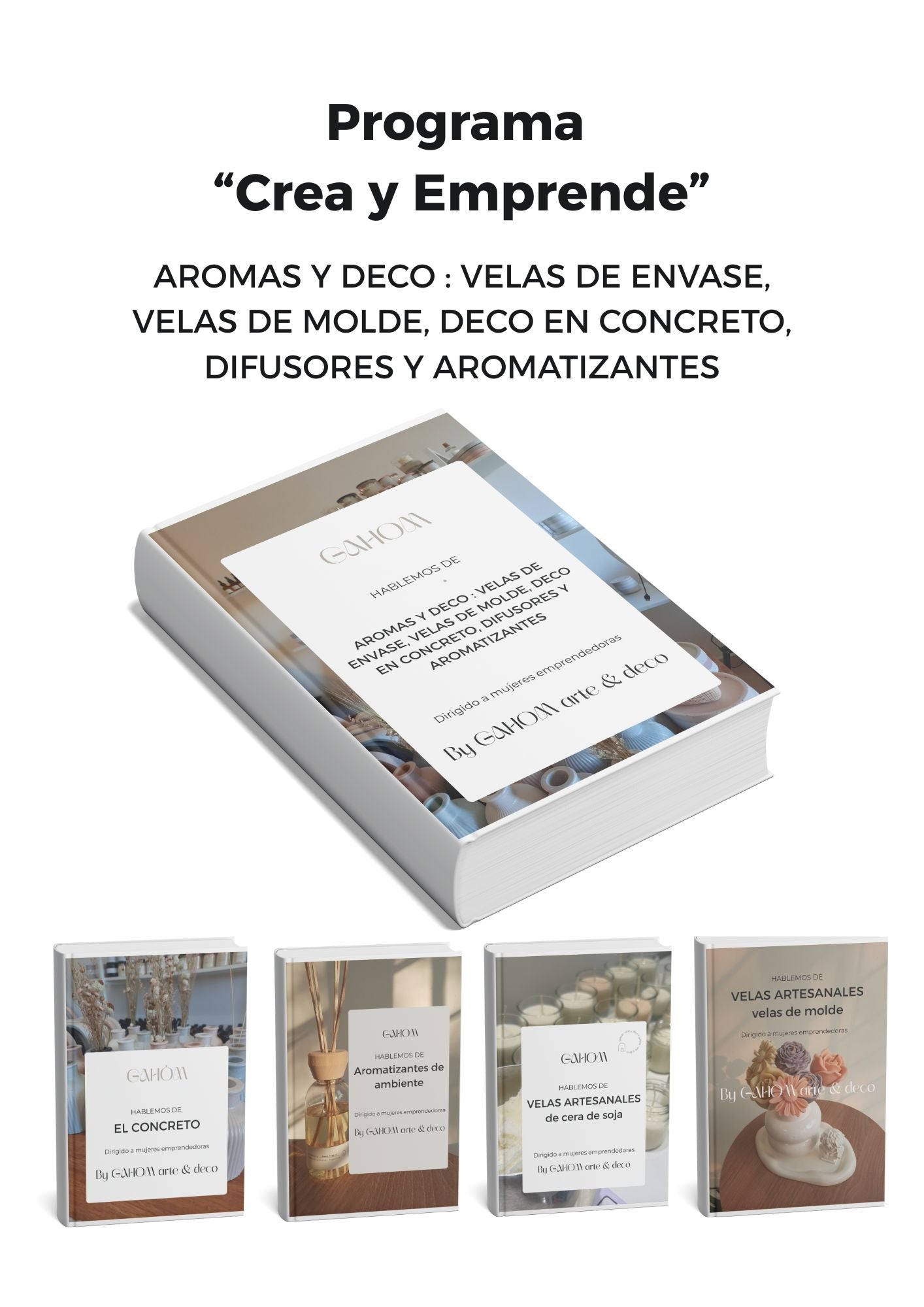 Programa “crea y emprende” - Cuatro E-books completos + RE REGALO: acceso a Clases grabadas + BONUS EXTRA!!